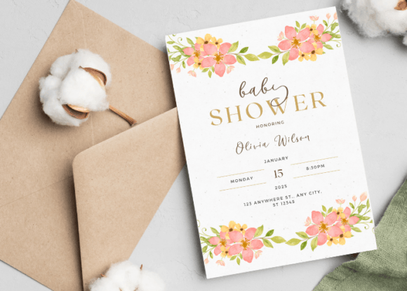 Download Floral Baby Shower Invitation Template - Invitation Collection