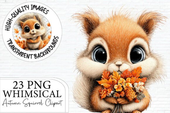 Download Whimsical Autumn Squirrel Clipart - Premium Resources