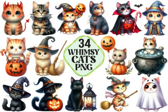 Download Whimsy Halloween Cat Clipart - Halloween Collection