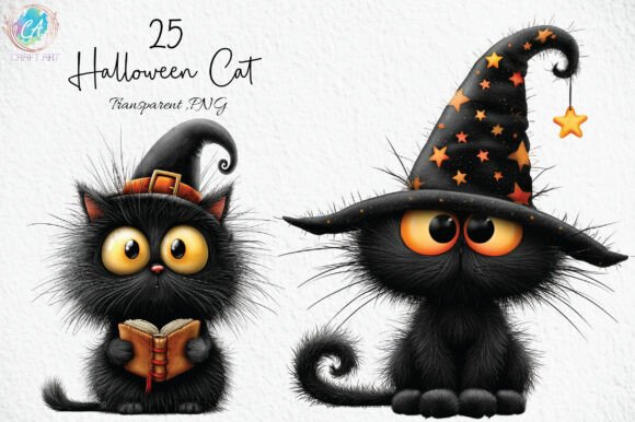 Download Cute Halloween Cat Clipart PNG - Halloween Collection
