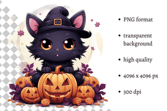 Download Pastel Pink Halloween Cat PNG Clipart - Halloween Collection