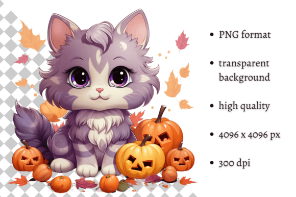 Download Pastel Pink Halloween Cat PNG Clipart - Halloween Collection