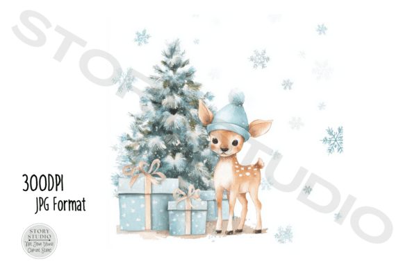 Download Cute Christmas Deer Clipart Set - Premium Resources