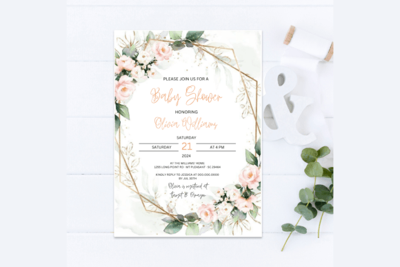Download Elegant Baby Shower Invitation - Invitation Collection