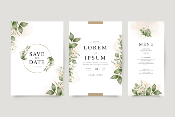 Download Set of Elegant Wedding Invitations - Invitation Collection