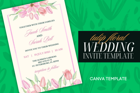 Download Wedding Invitation Template Canva Tulip - Invitation Collection