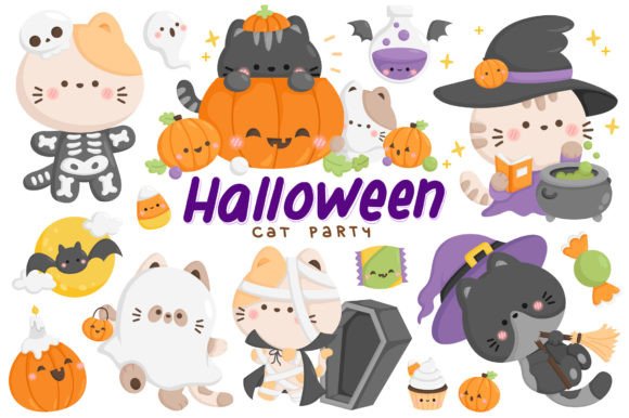 Download Cute Cat Clipart - Cute Halloween - Halloween Collection