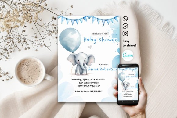 Download Cute Elephant Baby Shower Invitation - Invitation Collection