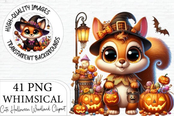 Download Cute Halloween Woodland Animals Clipart - Halloween Collection
