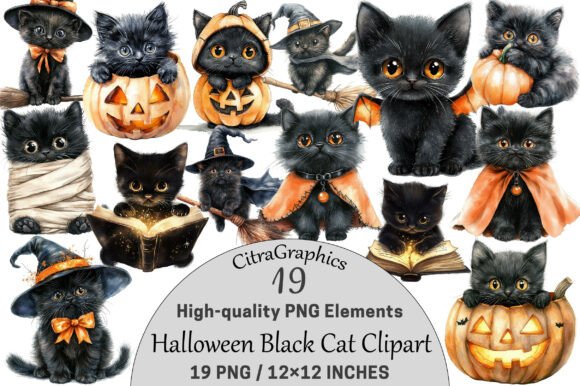 Download Halloween Black Cat Clipart PNG - Halloween Collection
