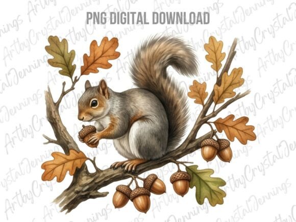 Download Fall Squirrel Acorn Clipart PNG - Squirrel Collection
