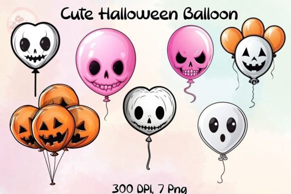 Download Cute Halloween Balloon Clipart Stickers - Halloween Collection