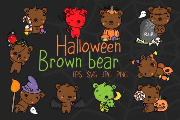 Download Halloween Brown Bear Illustrations - Halloween Collection