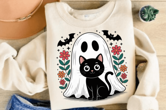 Download Cute Halloween Ghost and Cat PNG Clipart - Halloween Collection