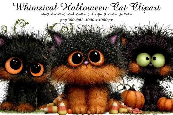 Download Whimsical Halloween Cat Clipart - Halloween Collection