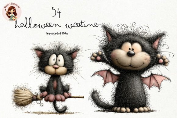Download Quirky Halloween Cat PNG Clipart Bundle - Halloween Collection