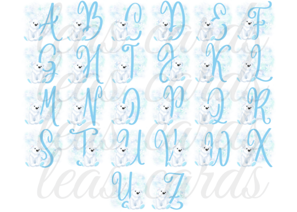 Download Baby Blue Polar Bear Christmas Alphabet - Alphabet Collection