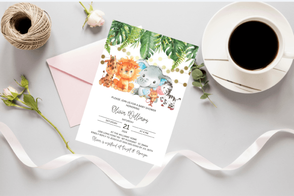 Download Animals Safari Baby Shower Invitation - Invitation Collection