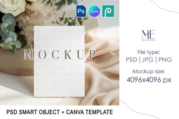 Download Wedding 5x7 Invitation Mockup PSD Canva - Invitation Collection