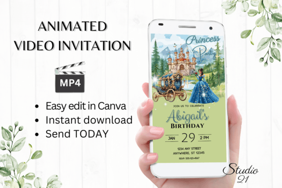 Download Animated Princess Invitation - Girl - Invitation Collection