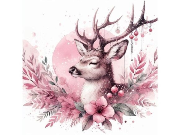 Download Digital Deer Art with Pink Theme - Digital deer art Collection