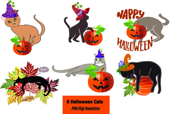 Download 6 Halloween Cat ClipArt's - Halloween Collection