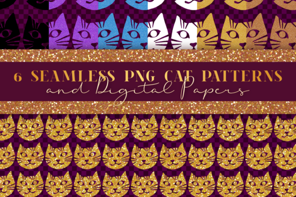 Download Funny Glitter Cat PNG Overlay Patterns - Premium Bundle