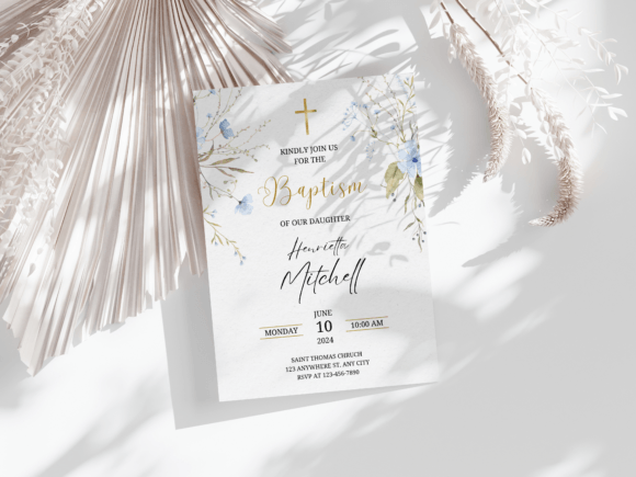 Download Baptism Invitation Template, Rustic Pink - Invitation Collection
